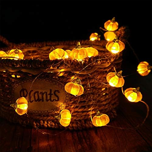 BOHON Pumpkin Lights String 3D Jack-o-Lantern with Remote Timer