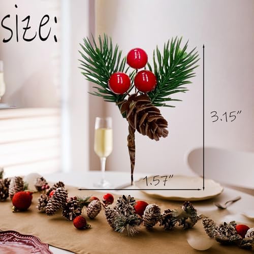 30PCS Artificial Pine Picks Christmas Simulation Pine Needle