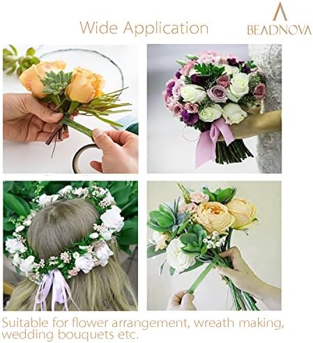 BEADNOVA Floral Tape 1/2inch Flower Tape White Floral Tape for Bouquets Floral Arranging Stem Wrap Craft (White, 30yards)
