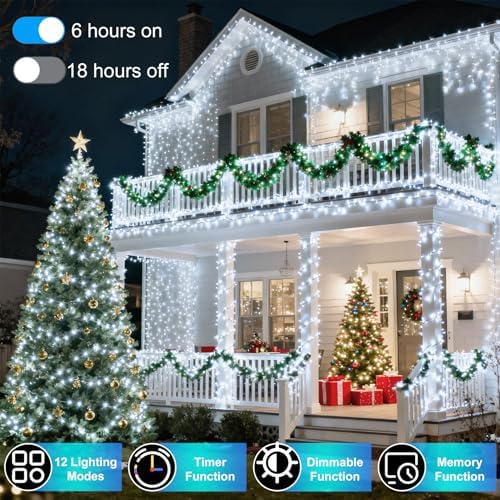 750 LED 240FT Christmas String Lights Outdoor, 12 Pro Modes with Timer