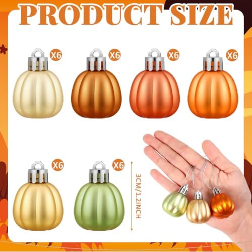 Colingmill 36 Pcs Fall Tree Ornaments, Farmhouse Pumpkin Hanging Ornaments