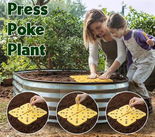 Seed and Seedling Spacer Tool for Garden // Square Foot Gardening Seed Template for Organized Plants, Vegetables & Fruits // Spacing Tool Kit for Planting (Yellow)