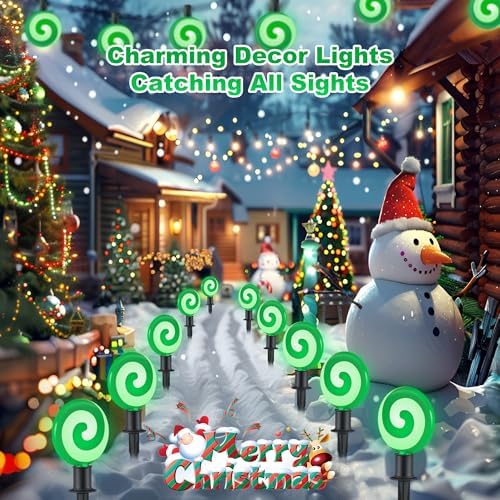 Ultimate Unicorn Christmas Decoration Lollipop Pathway Lights Green