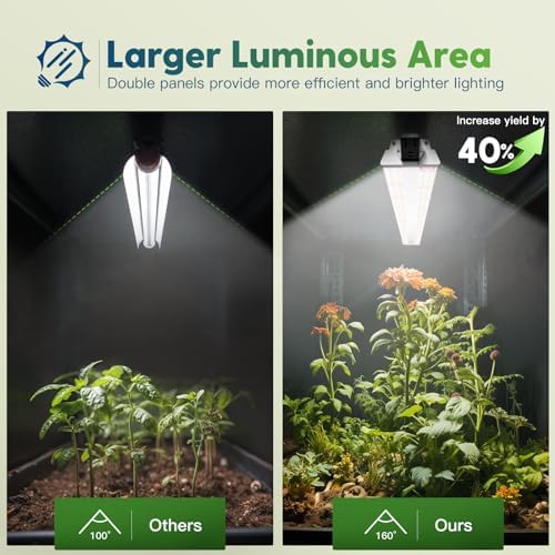 FREELICHT 4Pack 4FT Grow Light for Indoor Plants, 60W=350W, Full Spectrum