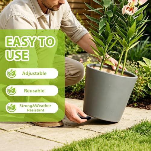 6 Pack Large 2" Wide x 0.6" Solid Square Rubber Pot Risers