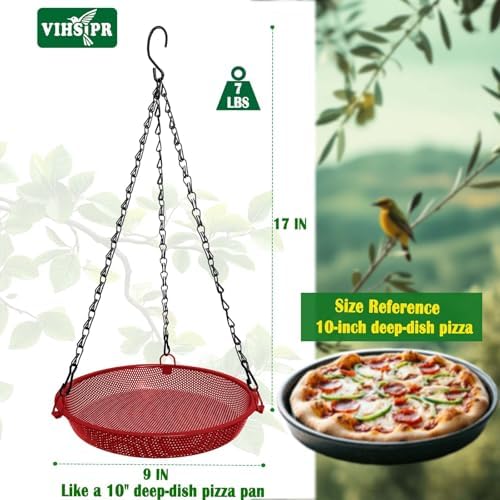 Hanging Platform Bird Feeder, 9 in, Red