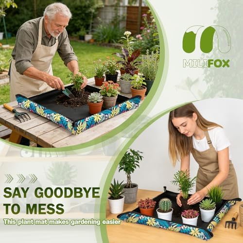 Repotting Mat, Potting Mat for Indoor Plants, Print, 29.5"x 29.5"