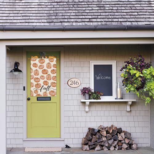AVOIN colorlife Rustic Pumpkins Fall House Flag 28x40 Inch for Outside