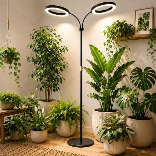 LBW 10.2in Grow Lights for Indoor Plants, Plant Grow Light with Stand