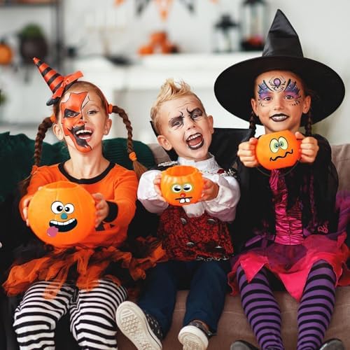 kockuu 72 Pack Halloween Pumpkin Decorating Stickers - Mini Make 36 Sheets of Small Pumpkin Face Stickers for Kids, Toddlers & Party Favors