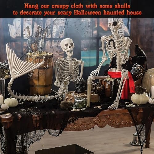 Legigo 12 Pack Halloween Creepy Cloths, Halloween Fabric Yard Decorations