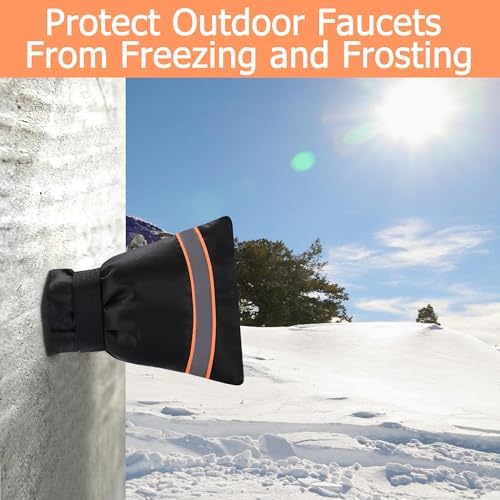 Outdoor Faucet Cover, Thicken Faucet Covers for Winter, Orange, 2 Pack