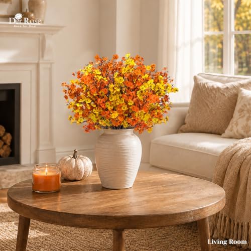 Der Rose 12 Stems Fall Babys Breath Artificial Flowers for Home Vase Decor