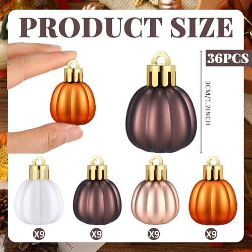 Colingmill 36 Pcs Fall Pumpkin Hanging Ornaments, Vintage Tree Ornaments