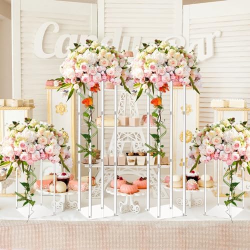 Geetery 12 Pieces Acrylic Wedding Centerpieces Flower Stand, 16 Inch
