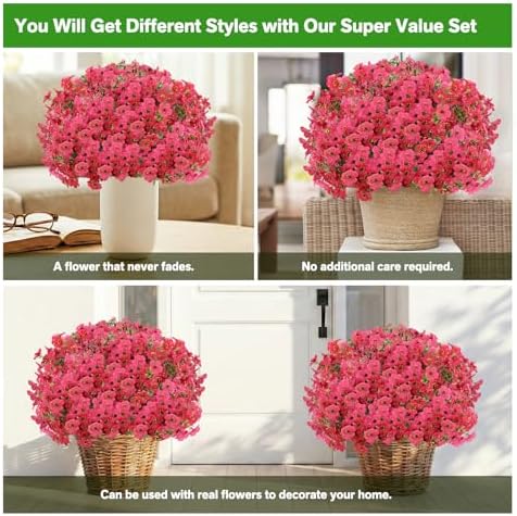 13 Bundles Artificial Flowers for Outdoors Summer Decoration