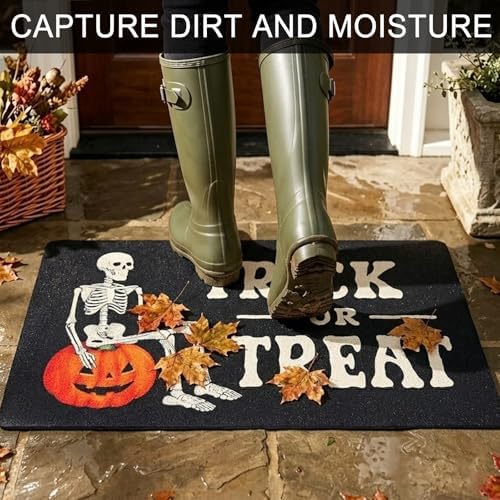 Halloween Door Mat 17x29 Inch Welcome Front Doormat, Trick Or Treat