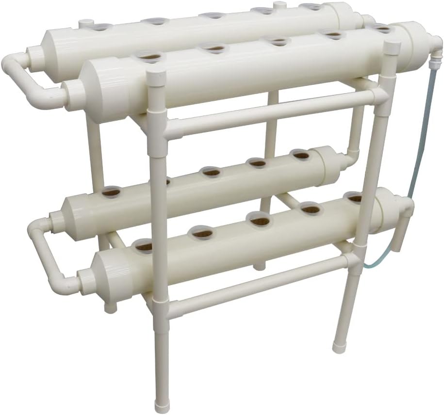 INTBUYING Hydroponic Growing System 20 Holes 4 Pipes 2 Layer Plant Site Grow Kit with 110V Pump Extra-Lage Planting