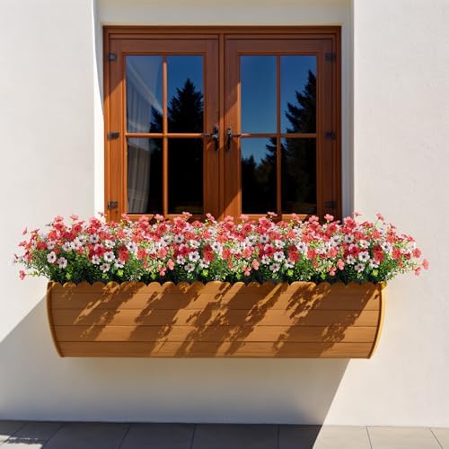 INXUGAO Artificial Fake Flowers Hanging Basket for Outdoor Decoration