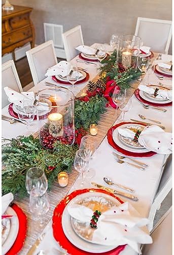 Christmas Napkin Rings Set of 8, Bells Napkin Rings with Green and Red Bell Gold Buckles for Table Decor, Weddings, Parties