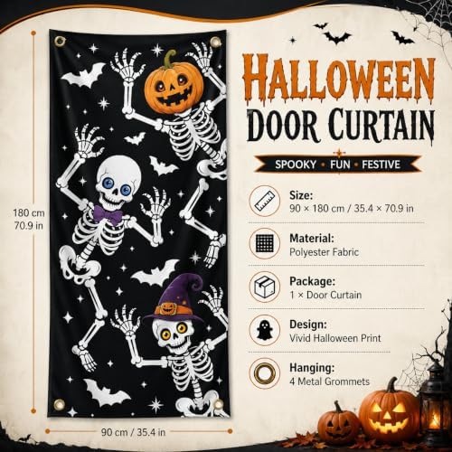 Halloween Skeleton Door Cover