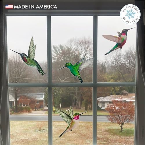 20-Pack Hummingbird Bird Strike Prevention Window Clings
