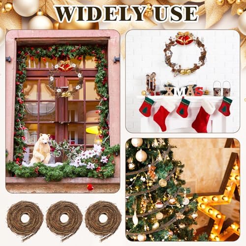 Janinka 6 Pcs 15 Feet Grapevine Garland Natural Twig Vine Wreath for Craft