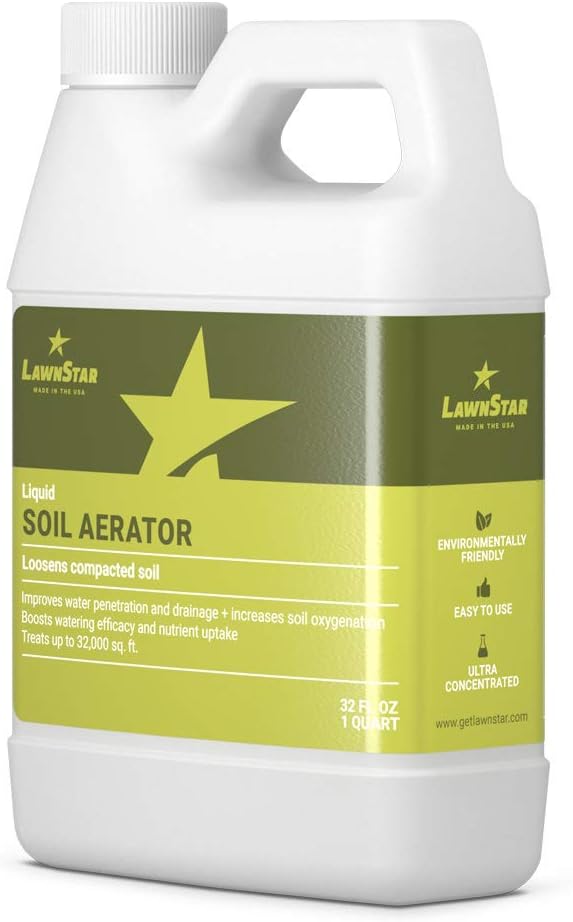 Liquid Lawn Aerator, Loosens and Conditions Compacted Soil, 32oz | LawnStar Liquid Aeration, Covers 32,000 sq ft