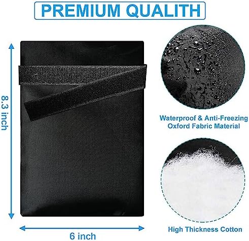Outdoor Faucet Covers for Winter, Actgan 8.3"H x 6"W Thickened Outside Garden Faucet Socks for Freeze Protection, Reusable Insulated Faucet Covers, 4 Pack, Black