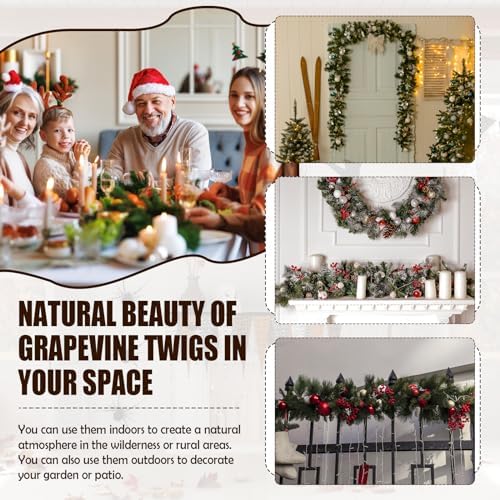 Natural Grapevine Garland, 6 FT Bendable Vine Base, 2 Pack