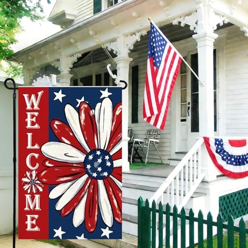 4th of July Garden Flag 12x18 Inch Double Sided
