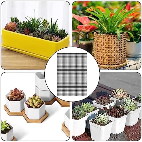 Xiaokeis 5pcs Flower Pot Hole Mesh Pad, 7.87 x 11.81inch Bonsai Mesh Drainage Screens Plant Pot Drainage Meshs Plant Screen Meshs, DIY Drainages Netting Pots Bottom Grid Mat(Color:Black)