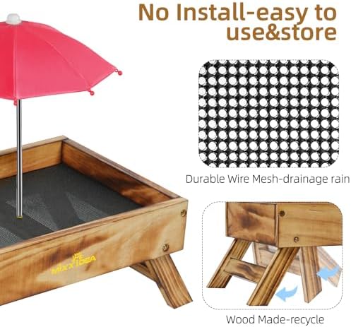 Ground Platform Bird Feeder, Wooden Outdoor Tray for Crows & Squirrels