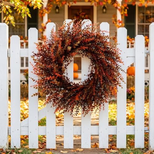 28" Fall Gradient Eucalyptus Wreaths for Front Door,Fall Decorations