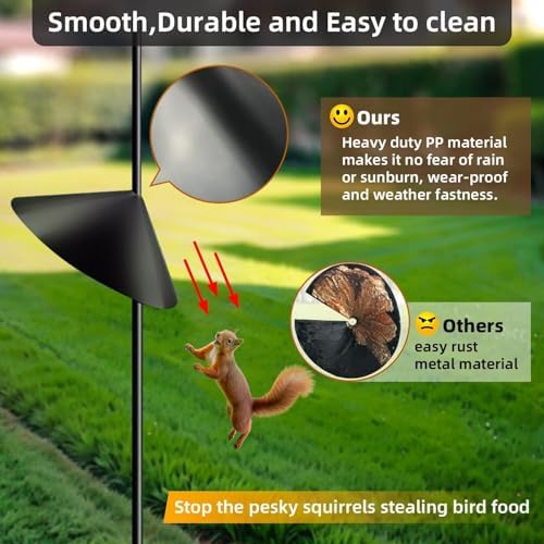 2 Pack Squirrel Baffle for Bird Feeder Pole, Outside Pole Mount Bird House Guard for Outdoor Shepherd’s Hook (2 Pack-16 inch)