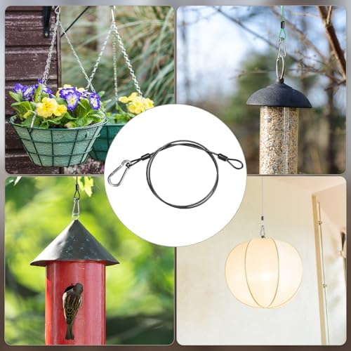 M METERXITY 2-Pack Bird Feeder Hanger with Snap Clip 90cm/35in, Black