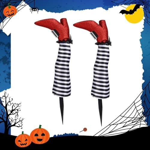 Halloween Upside Down Witch Legs with Stake Lawn Versatile Patios Yard Stake