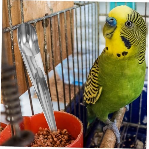 BESPORTBLE Stainless Steel Bird Feed Scoop Parrot Food Filling Scoop Tool Pet Food for Bird Feeders 8.07 in Feeding Accessory for Indoor and Outdoor Use