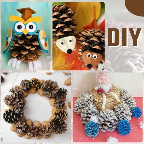 12PCS Christmas Pine Cones Ornaments Extra Large with String 3.5"-4"