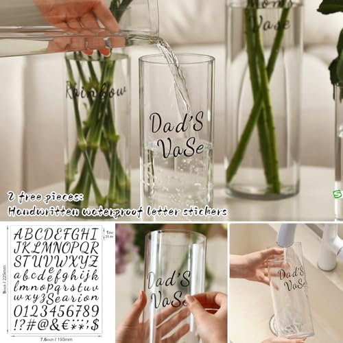 Liotww Acrylic Cylinder Plastic Clear Vase of 2 for Centerpiece Table Decor