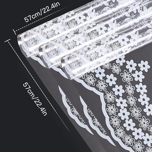 RUSPEPA 20 Sheets Flower Wrapping Paper - Lace Cellophane Plastic Packaging - Waterproof Floral Bouquet Wrapping Paper - Florist Supplies Packaging for Birthday, Wedding and DIY Crafts