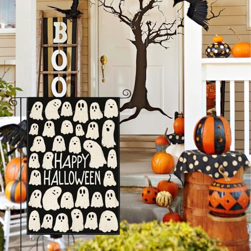 AVOIN colorlife Ghosts Halloween for Outside Garden Flag 12x18 Inch