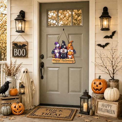 Halloween Decorations Happy Halloween Door Decor Gnomes Wooden Wall Sign