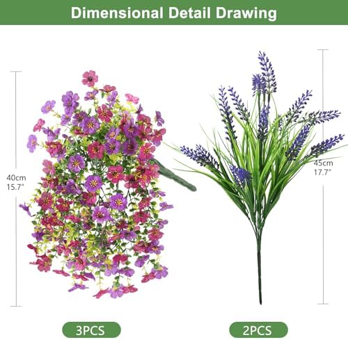 Artificial Fake Hanging Flowers Plants for Outdoor Outside Decoration