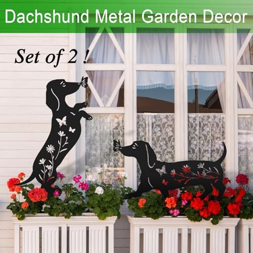 Metal Dachshund Yard Art Outdoor Garden Decor,Dachshund Gifts for Women