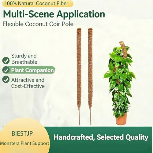 Bendable 28 Inches Moss Pole - 2 Pack Monstera Plant Support Stakes
