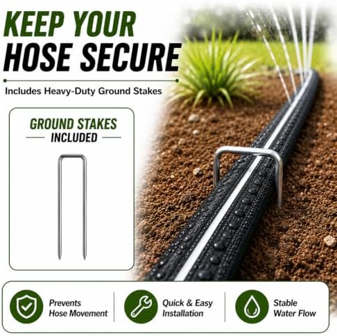 Sprinkler Hose with Holes 30 Ft (15ft 2pack) for Garden Watering