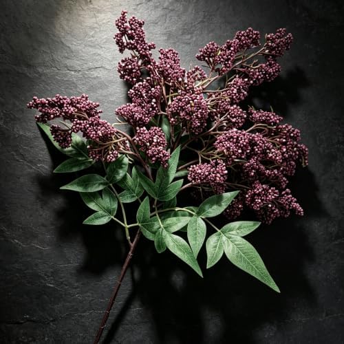 Thewe 6Pcs Berries Stems Fake Flowers for Vase