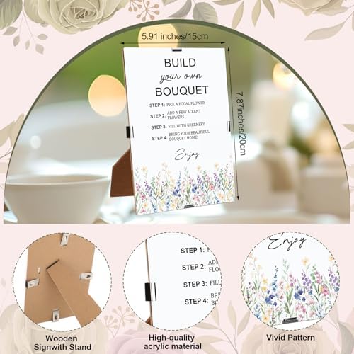 Tinlade 75 Pcs DIY Pink Flower Bar Supplies for Wedding Bridal Shower