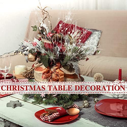 Giegxin 16 Pack 17 Inch White Branches for Christmas Tree White Berry Stems
